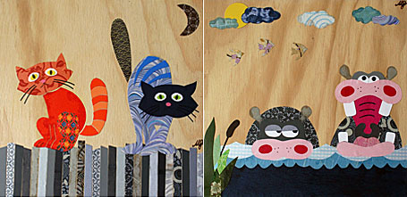 Cats on a Fence & Hungry Hippos childrens wall art by Look at the Wall Cats on a Fence & Hungry Hippos childrens wall art by Look at the Wall
