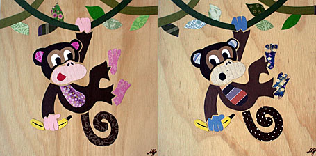 Cheeky Monkey childrens wall art by Look at the Wall Cheeky Monkey childrens wall art by Look at the Wall