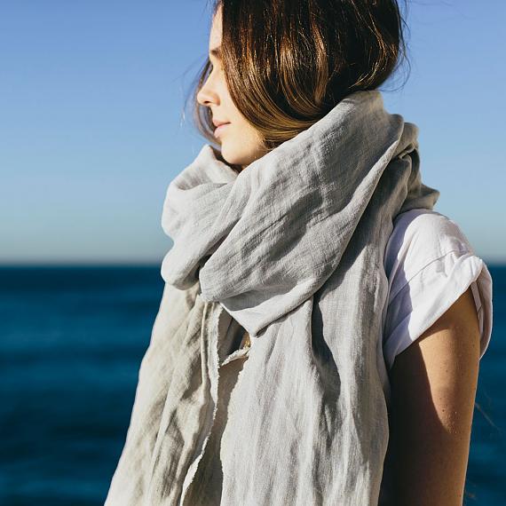 Pure Linen Two-toned Unisex Scarf - designed in Australia by Laikonik