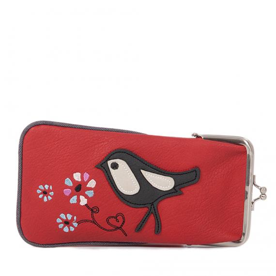 Glasses Case - Checked Birds (Red) designed in Australia by b.sirius