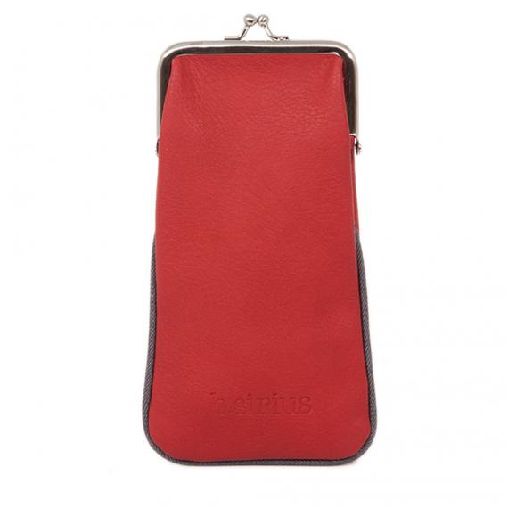 Back of Glasses Case - Checked Birds (Red) designed in Australia by b.sirius