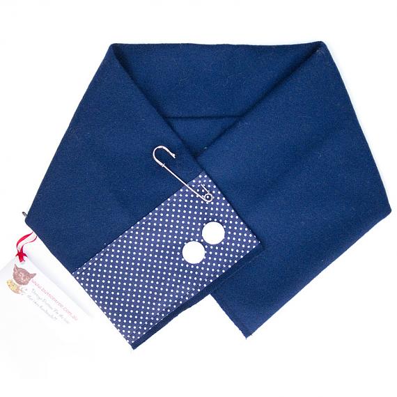 Blue Wrap with White Buttons by Button Tree