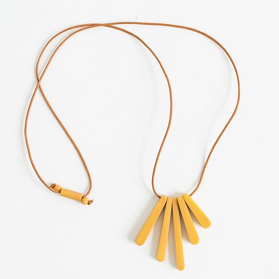 Bloom Necklace - Mustard Resin - handmade in Melbourne by mooku