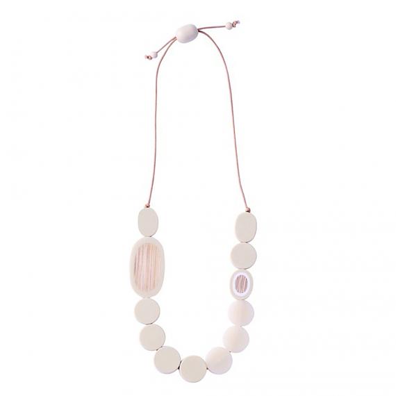 Resin Pebble Necklace - Cream | Bamboo, designed in Melbourne by mooku