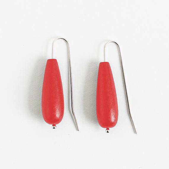Seed Earrings - Red Wood - designed in Australia by mooku