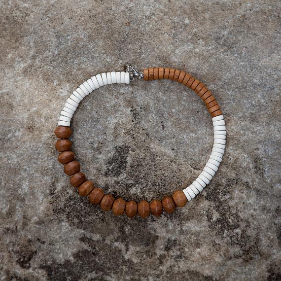 Mrytle Short Necklace - White | Natural - designed in Australia by mooku