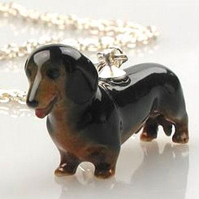 Dachshund Pendant on Silver Chain by Meow Girl