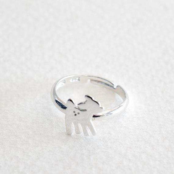 Childrens Ring - Silver Little Bambi Deer - designed in Melbourne by LoveHate