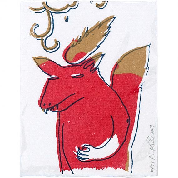 Fire Wolf Gocco on Etching Paper by benconservato