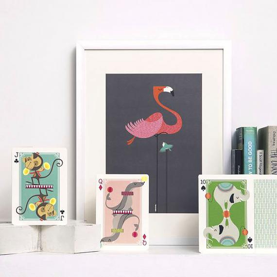 Fancy Flamingo A3 Print by I Ended Up Here