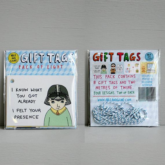 Nerd Set of 8 Gift Tags - handmade in Melbourne by Able & Game