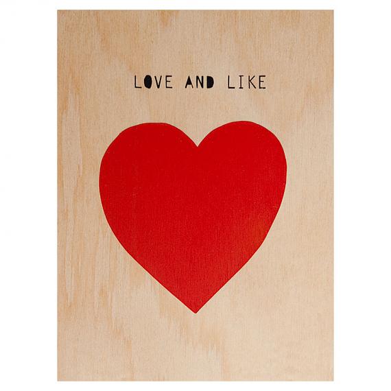 Heart Love and Like Print on Ply Red and Black by me and amber