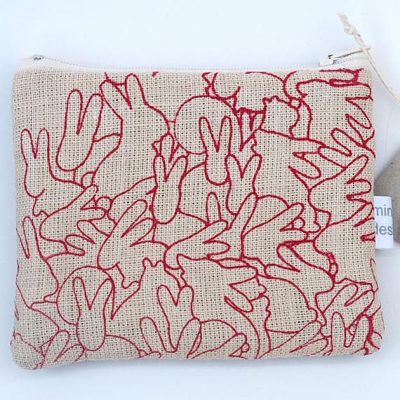 Rabbit Pile Large Leather Purse - Red by Mingus