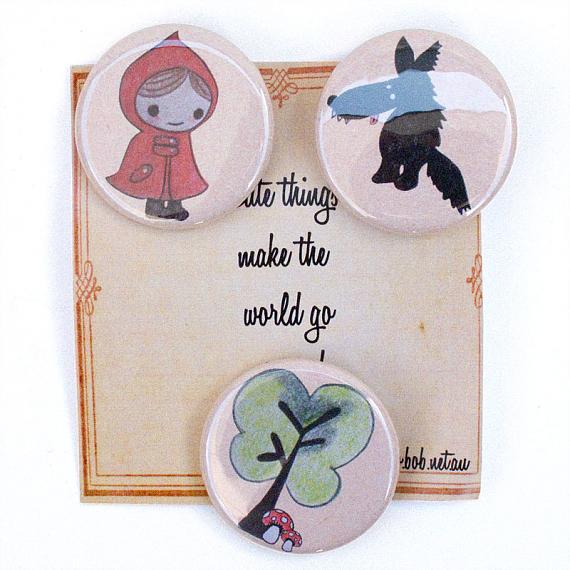 Little Red Badge Set on Cute Card by Bob Boutique