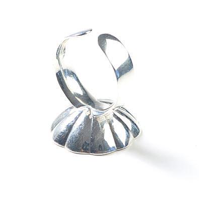 Back of Sterling Silver Lotus Ring by Polli