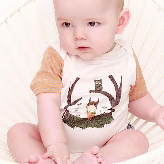 Mike in the Woods Romper designed in Australia by and the little dog lauged and illustrated by Simone Downey (Nomuu)