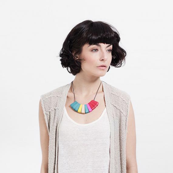 Fan Necklace - Brights, designed in Melbourne by mooku