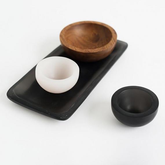 Trinket Bowl Black Resin - Small - designed in Melbourne by mooku