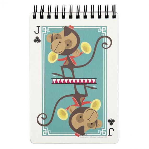 Jack of Clubs Monkey Notebook by I Ended Up Here