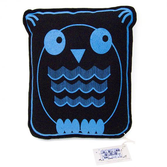 Owl Felt Cushion Blue by Bob Boutique