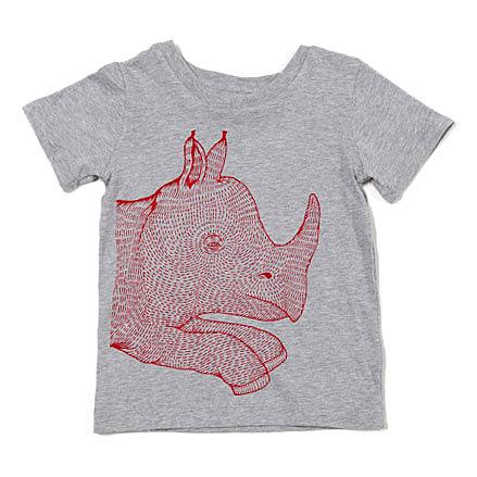 Rhino Kids T-shirt by Sunday Morning Designs