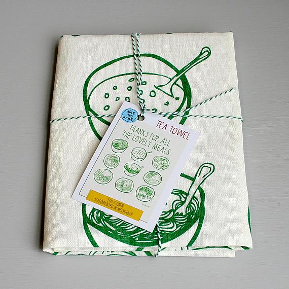 Tea Towel - Thanks for Lovely Meals - handmade in Melbourne by Able & Game
