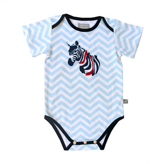 Zebra Chevron Romper designed in Australia by and the little dog laughed